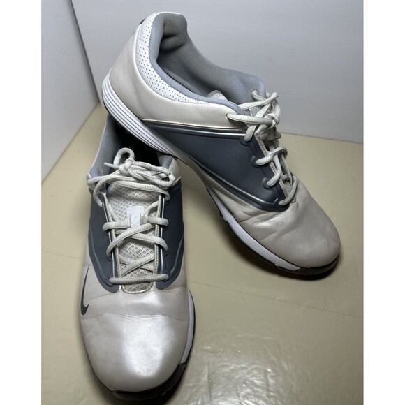 NIKE Golf Women's LUNAR SADDLE Golf Shoes Spikes White Gray Size 10 - Picture 4 of 10